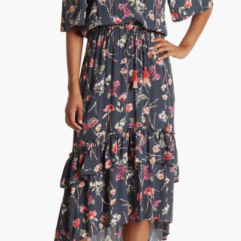Love Stitch Dark Floral Maxi Dress